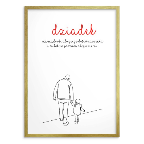 Minimalistyczny Plakat z sentencją dla Dziadka | Prezent na Dzień Dziadka- pamiątkowy Plakat 81386 - zdjęcie 2
