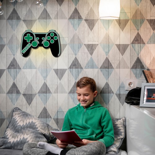 Dekoracyjna Lampka z oświetleniem LED- kontroler, pad do gier z imieniem | Prezent dla dziecka, gracza 81368 - zdjęcie 5
