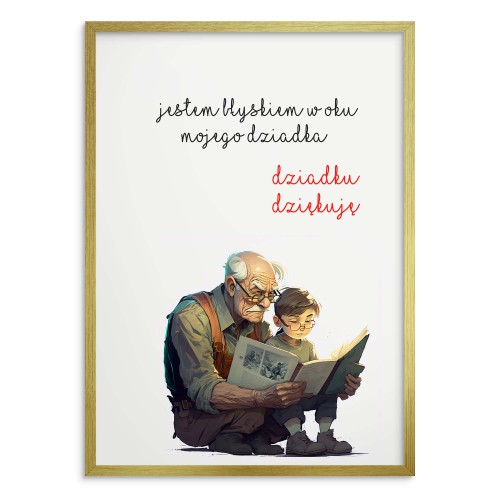 Plakat z podziękowaniem dla Dziadka | Wyjątkowy Prezent na Dzień Dziadka- minimalistyczny plakat na ścianę 81387 - zdjęcie 2