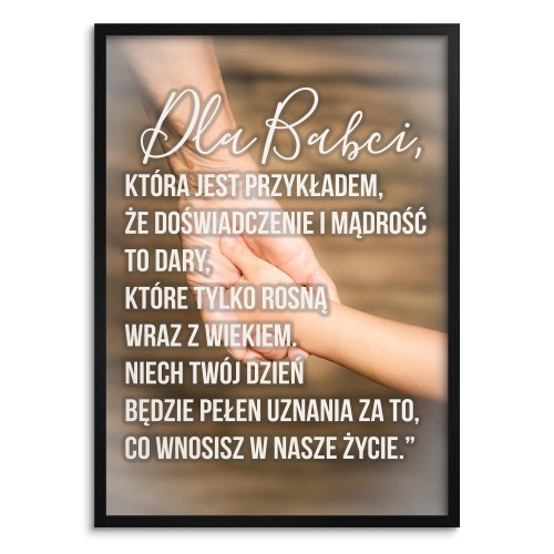 Dekoracyjny Plakat dla Babci | Oryginalny, gustowny upominek na Dzień Babci- plakat z podziękowaniem 81381 Naklejkomania - zdjecie 1