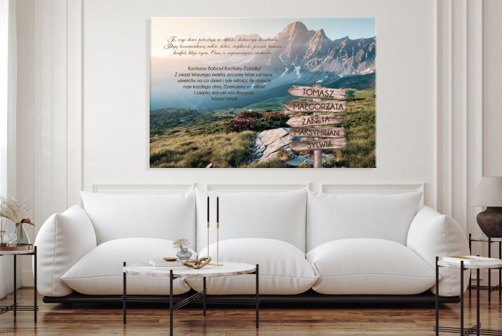 Personalizowany obraz dla dziadków z imionami wnuków | Prezent dla Babci i Dziadka- Obraz na ścianę z cytatem 20935 - zdjęcie 4