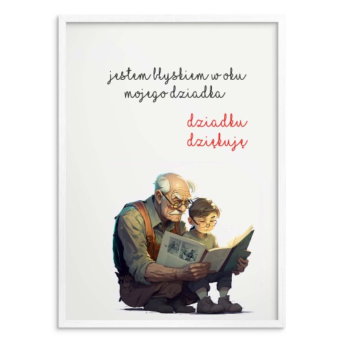 Plakat z podziękowaniem dla Dziadka | Wyjątkowy Prezent na Dzień Dziadka- minimalistyczny plakat na ścianę 81387 - zdjęcie 3