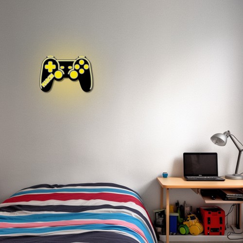 Lampka Led z imieniem- Kontroler, Pad do gier | Dekoracja ścienna do młodzieżowego pokoju | Prezent dla nastolatka, gracza 81371 - zdjęcie 4