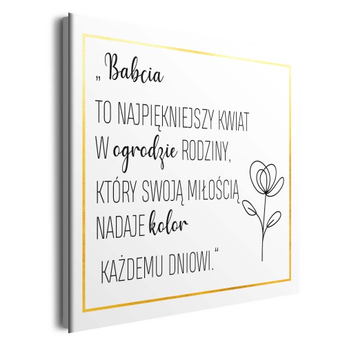Obraz z sentencją dla Babci- Elegancji Prezent na Dzień Babci | Wzruszający obraz na ścianę z cytatem 81380 - zdjęcie 2