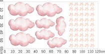 Naklejka ścienna- Różowe chmury i gwiazdy | Pastelowe naklejki dla dziewczynek | Dekoracja do pokoju dziecka- chmurki T22096 Naklejkomania - zdjecie 4 - miniatura