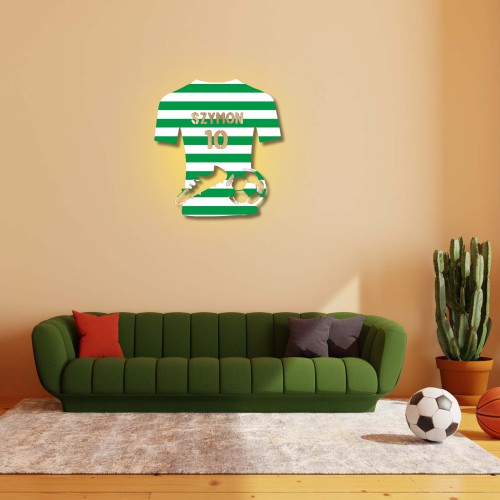 Personalizowana Lampka nocna- Koszulka klubowa z imieniem | Dekoracyjne oświetlenie dla dziecka | Prezent dla kibica Piłki Nożnej 81356 - zdjęcie 3