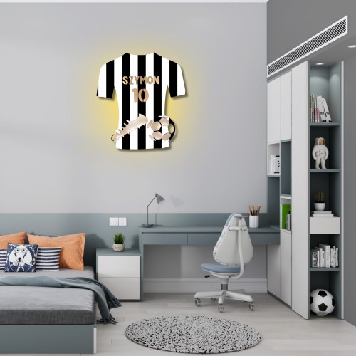 Lampka LED na baterie- Czarno-biała sportowa koszulka z imieniem i kolorami klubu 81343 - zdjęcie 5