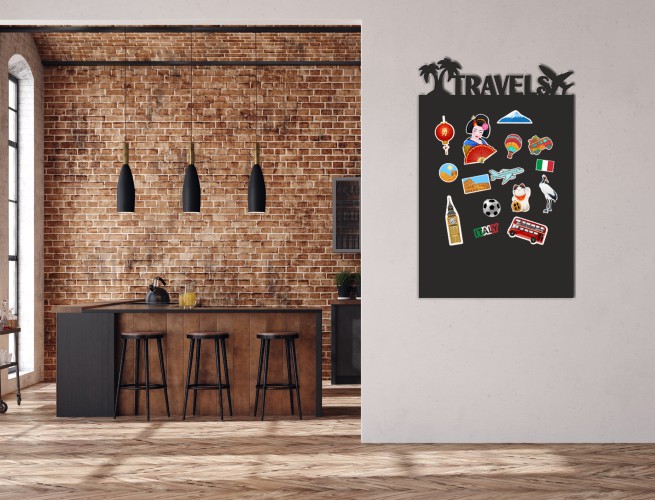 Samoprzylepna tablica magnetyczna na magnesy z podróży 45x70cm 67400 - zdjęcie 3