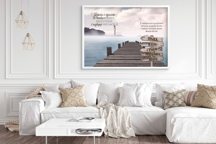 Wyjątkowy Plakat z życzeniami dla Dziadków | Prezent na Dzień Babci i Dziadka- obrazek z podziękowaniem i imionami wnuków 23434 - zdjęcie 7