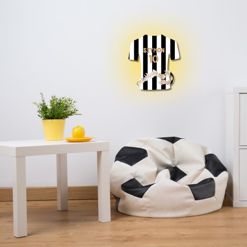 Lampka LED na baterie- Czarno-biała sportowa koszulka z imieniem i kolorami klubu 81343 - zdjęcie 2