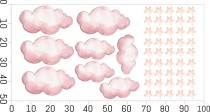 Naklejka ścienna- Różowe chmury i gwiazdy | Pastelowe naklejki dla dziewczynek | Dekoracja do pokoju dziecka- chmurki T22096 Naklejkomania - zdjecie 3 - miniatura