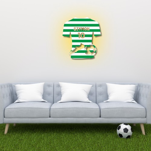 Personalizowana Lampka nocna- Koszulka klubowa z imieniem | Dekoracyjne oświetlenie dla dziecka | Prezent dla kibica Piłki Nożnej 81356 - zdjęcie 5