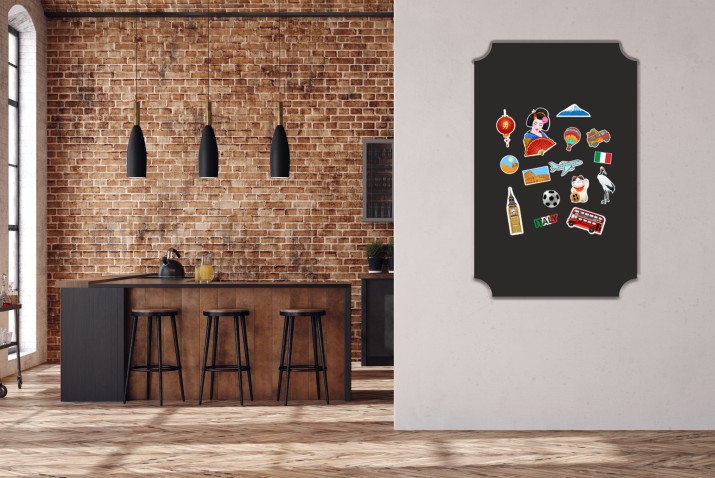 Samoprzylepna Tablica magnetyczna na magnesy z podróży na Mata na ścianę, lodówkę 45x70cm 67405 - zdjęcie 3