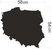 Samoprzylepna czarna tablica magnetyczna na magnesy z podróży Mapa Polski 54x58cm 67403 Naklejkomania - zdjecie 2 - miniatura