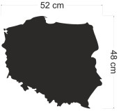 Samoprzylepna czarna tablica magnetyczna na magnesy z podróży Mapa Polski 52x48cm 67403 Naklejkomania - zdjecie 2 - miniatura