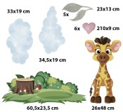 Naklejka ścienna- Wesoła Żyrafa | Dziecięce kolorowe naklejki na ścianę Safari | Bajkowa Dekoracja do pokoju dziecka T42003 Naklejkomania - zdjecie 2 - miniatura