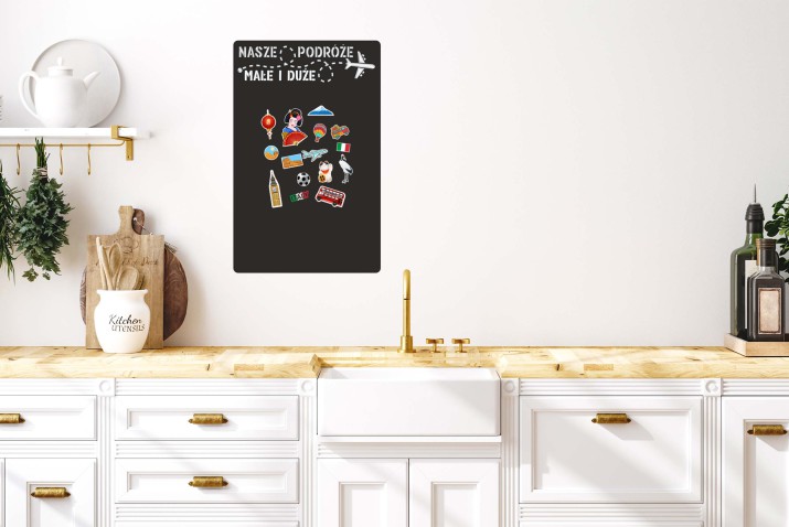 Samoprzylepna Tablica magnetyczna na magnesy z podróży na Mata na ścianę, lodówkę 45x70cm 81390 - zdjęcie 5