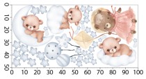 Naklejka ścienna- Śpiące Misie, gwiazdki i chmurki | Urocza dekoracja do dziecięcej sypialni | Baśniowe naklejki dla dzieci T42015 Naklejkomania - zdjecie 2 - miniatura