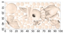 Naklejka- Beżowy króliczek | Naklejki na ścianę dla dziewczynki | Dekoracja do pokoju dziecka | Ozdobne naklejki w stylu Vintage, Retro T42001 Naklejkomania - zdjecie 2 - miniatura
