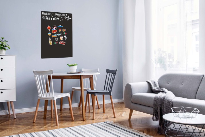 Samoprzylepna Tablica magnetyczna na magnesy z podróży na Mata na ścianę, lodówkę 45x70cm 81390 - zdjęcie 4