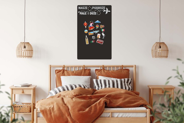 Samoprzylepna Tablica magnetyczna na magnesy z podróży na Mata na ścianę, lodówkę 45x70cm 81390 - zdjęcie 3