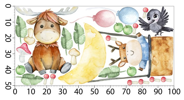 Naklejka ścienna- Baśniowe Zwierzęta | Dziecięce naklejki na ścianę w stylu akwareli | Pastelowa ozdoba do pokoju niemowlaka T42012 - zdjęcie 3