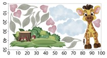 Naklejka ścienna- Wesoła Żyrafa | Dziecięce kolorowe naklejki na ścianę Safari | Bajkowa Dekoracja do pokoju dziecka T42003 Naklejkomania - zdjecie 3 - miniatura