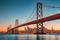 Fototapeta Panorama San Francisco z mostem Oakland Bay Bridge o zachodzie słońca, Kalifornia, USA 81433 Naklejkomania - zdjecie 2 - miniatura