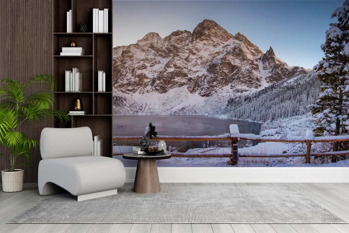 Fototapeta Zimowe góry z lodowatym jeziorem Morskie Oko w Tatrzańskim Parku Narodowym. Krajobraz Morskiego Oka 81460