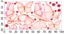 Piękne Naklejki ścienne z motylami i kwiatami | Delikatna dekoracja na ścianę, meble do pokoju dziewczynki | Bajkowa ozdoba do przedszkola T42064 Naklejkomania - zdjecie 3 - miniatura