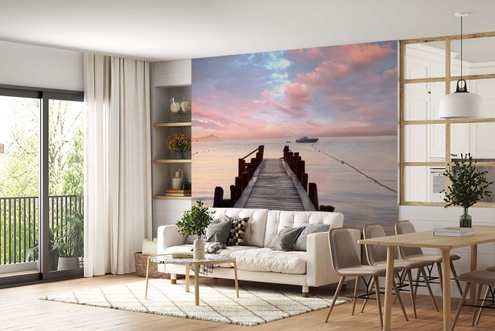 Fototapeta stare drewniane molo na Morzu Śródziemnym 81442 - zdjęcie 1