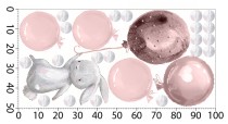 Piękne Naklejki Ścienne – Słodki Króliczek z Balonikiem | Bajkowa Dekoracja do Pokoju Dziecięcego | Ozdoba na Ścianę dla dziecka T42044 Naklejkomania - zdjecie 2 - miniatura