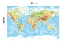 Samoprzylepna Mapa Świata | Tablica na Magnesy dla podróżnika | Mata Magnetyczna- Fizyczna Mapa Świata | Nauka Geografii, Pomoc dydaktyczna do szkoły 67407 Naklejkomania - zdjecie 2 - miniatura