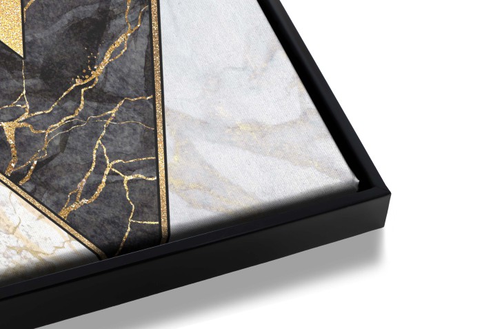 Obrazy w Ramie American Box | Elegancki Tryptyk na płótnie – Abstrakcja, Portret w złocie  | Dekoracja w stylu Glamour R20345 - zdjęcie 5