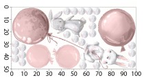 Dekoracyjna Naklejka na Ścianę – Króliczki i Różowe Balony | Pastelowa Ozdoba do Pokoju Malucha | Naklejki Dziecięce T42042 Naklejkomania - zdjecie 3 - miniatura