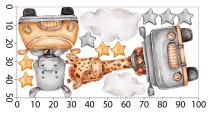 Naklejki na ścianę do pokoju dziecka | Bajkowe zwierzaki w samochodzikach |  Dekoracja dla chłopca T42034 Naklejkomania - zdjecie 3 - miniatura
