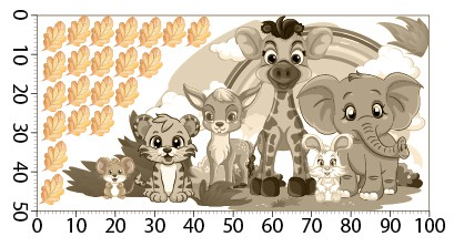 Naklejka ścienna- Beżowe Zwierzaki, Safari| Urocza dekoracja z motywem bajkowych zwierząt | Obrazki na ścianę dla dziecka T42021 - zdjęcie 2