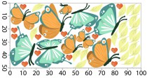 Motylki i listki – kolorowe naklejki na ścianę do pokoju dziecka | Ozdoba do pokoju dziecka, przedszkola i żłobka T42067 Naklejkomania - zdjecie 3 - miniatura
