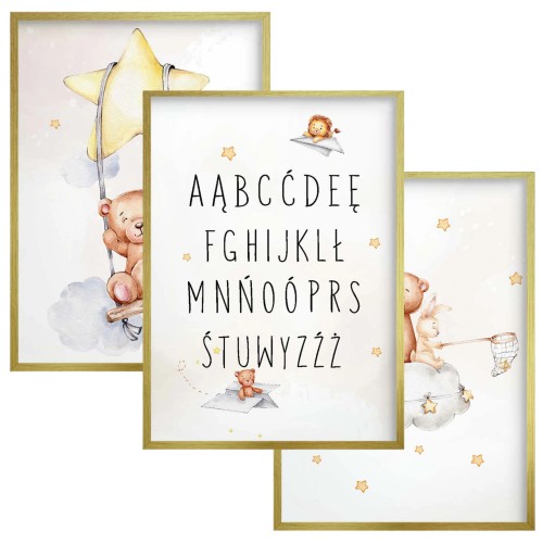 Zestaw trzech plakatów plakaty na ścianę podniebna podróż KD066 - zdjęcie 2