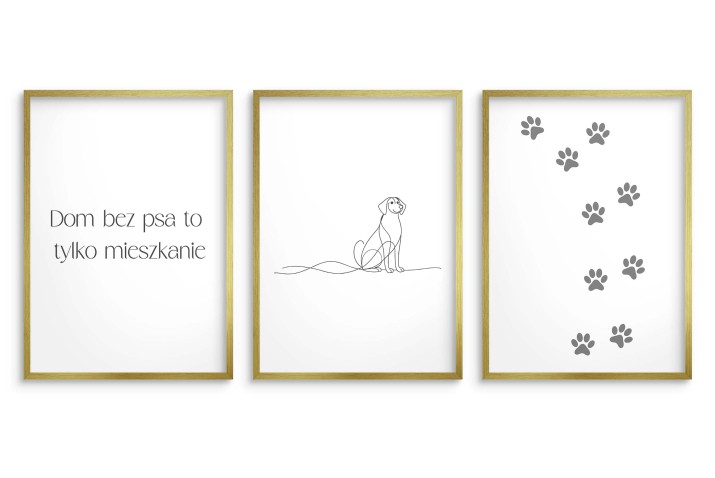 Minimalistyczne Plakaty na ścianę- Pies Line Art | Dom bez psa to tylko mieszkanie 81687 - zdjęcie 4