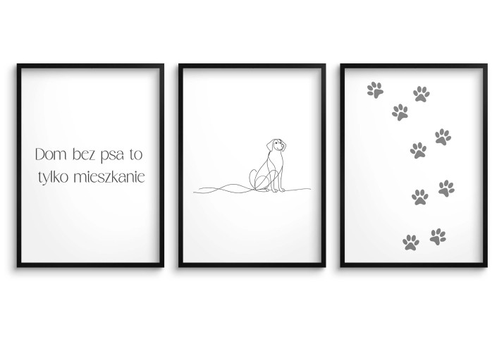 Minimalistyczne Plakaty na ścianę- Pies Line Art | Dom bez psa to tylko mieszkanie 81687 - zdjęcie 2