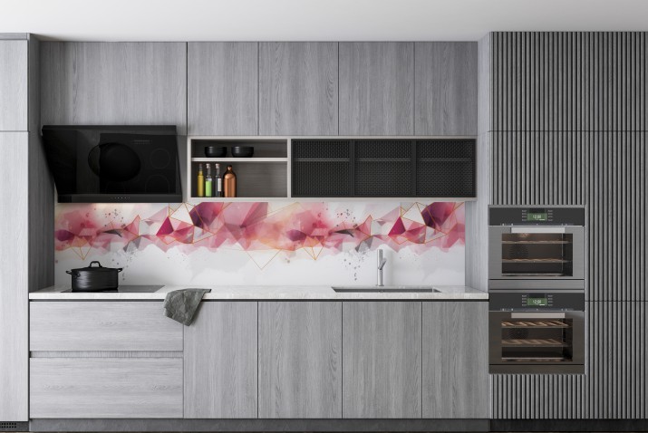 Nowoczesny panel kuchenny na ścianę- elegancki różowy wzór w stylu Glamour 81642 - zdjęcie 3