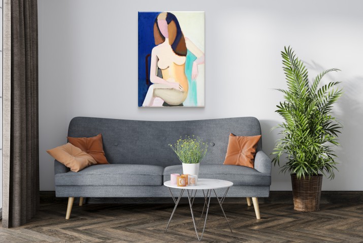 Reprodukcja obrazu &amp;amp;quot;Seated Female Nude&amp;amp;quot; Vilhelma Lundstrøma - Abstrakcyjny Akt Kobiecy na Płótnie - zdjęcie 4