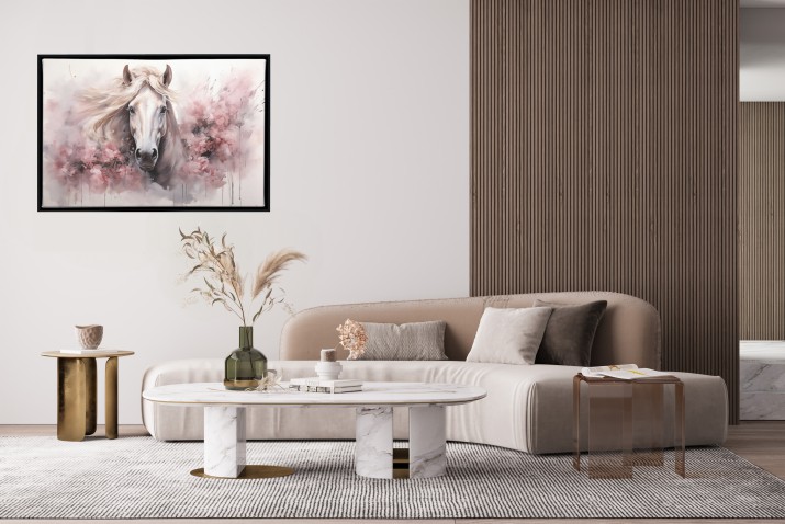 Obraz na ścianie w Ramie American Box | Koń w różowych kwiatach | Obraz w stylu akwareli R73005 - zdjęcie 8