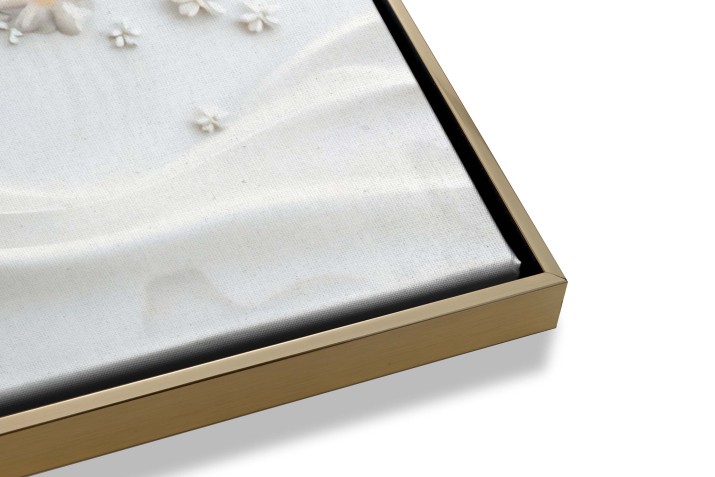 Obraz na ścianę w Ramie American Box | Elegancka dekoracja w bieli i złocie- Drzewo i Kwiaty w stylu Glamour R73121 - zdjęcie 5