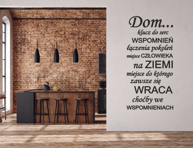 495 Napisy ścienne do salonu przedpokoju Dom klucz do serc wspomnień - zdjęcie 2
