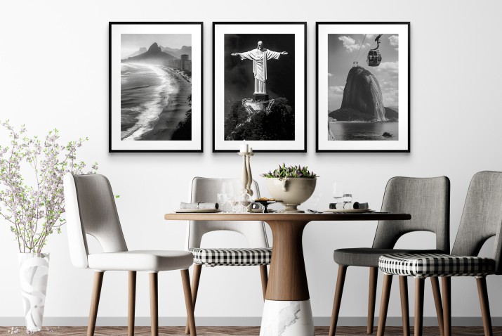 Rio de Janeiro w Czerni i Bieli – Ikony Brazylii: Statua Chrystusa Zbawiciela, Copacabana, Góra Cukru – Stylowe Plakaty 94102 - zdjęcie 7