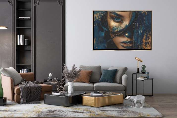 Obraz na ścianę w Ramie American Box | Elegancki Portret Kobiety | Dekoracja do salonu Glamour R73080 - zdjęcie 7