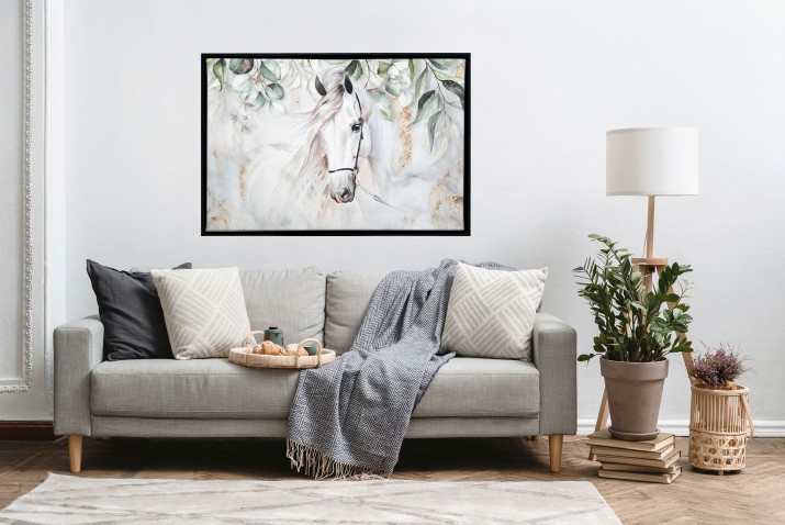 Obraz w Ramie American Box | Koń w liściach | Piękna dekoracja w stylu boho R20455 - zdjęcie 8