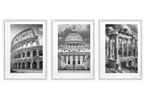 Zestaw 3 Plakatów Rzym – Koloseum, Bazylika św. Piotra, Forum Romanum – Klasyczna Dekoracja Ścienna 94101 Naklejkomania - zdjecie 3 - miniatura